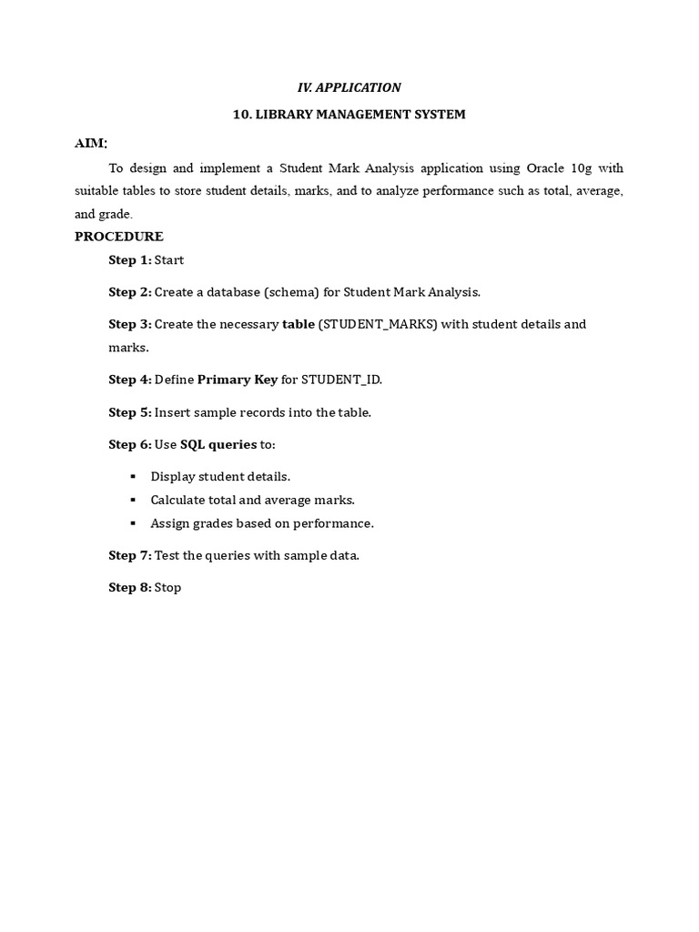 Student Mark Analysis with Oracle 10g | PDF | Information Technology ...