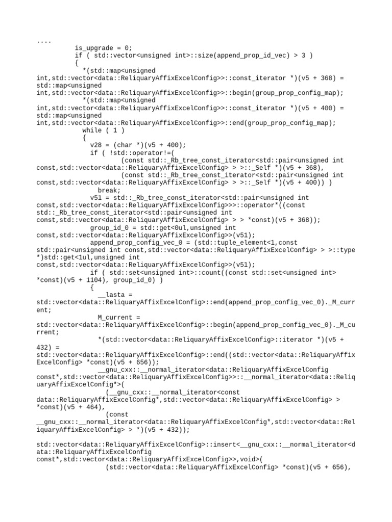 C++ Code for Reliquary Affix Config | PDF | Computer Programming | C++