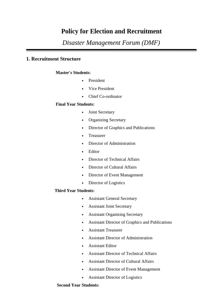 Approved-Policy For Election and Recruitment | PDF | Elections | Voting