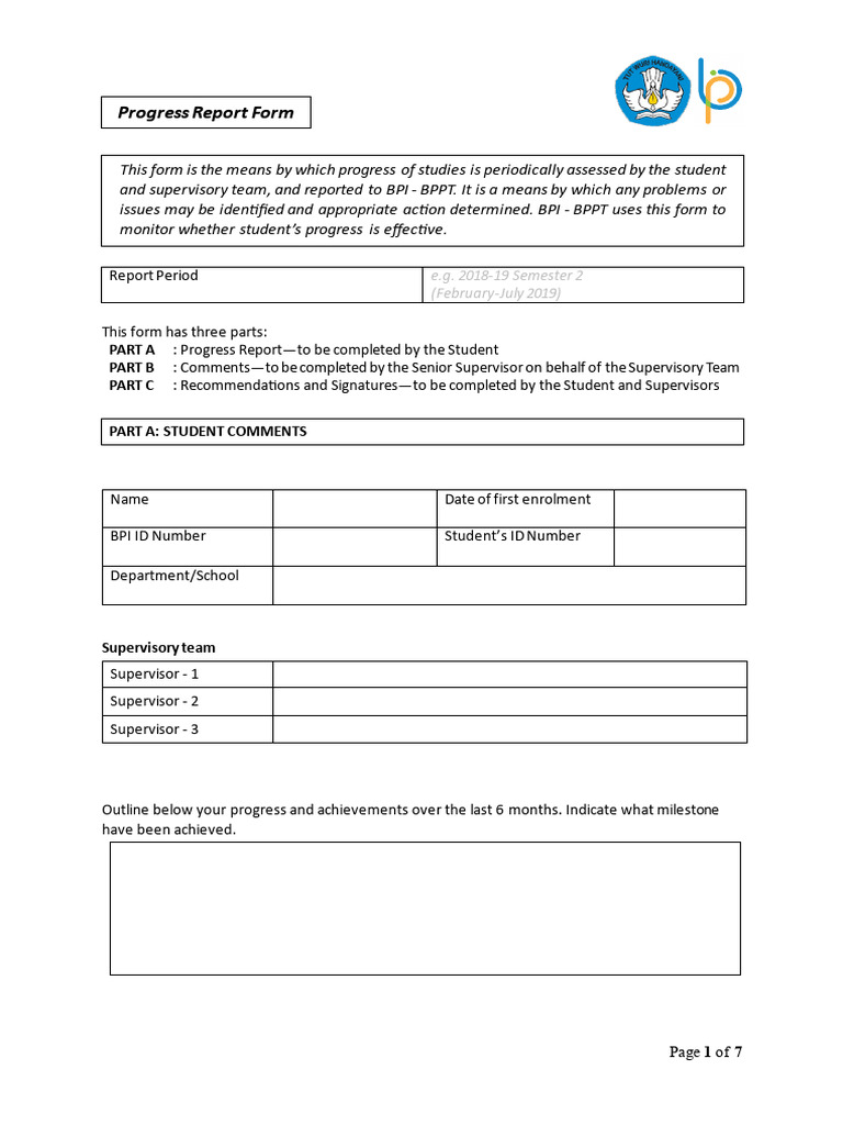 Format Dokumen Format Progress Report | PDF | Thesis