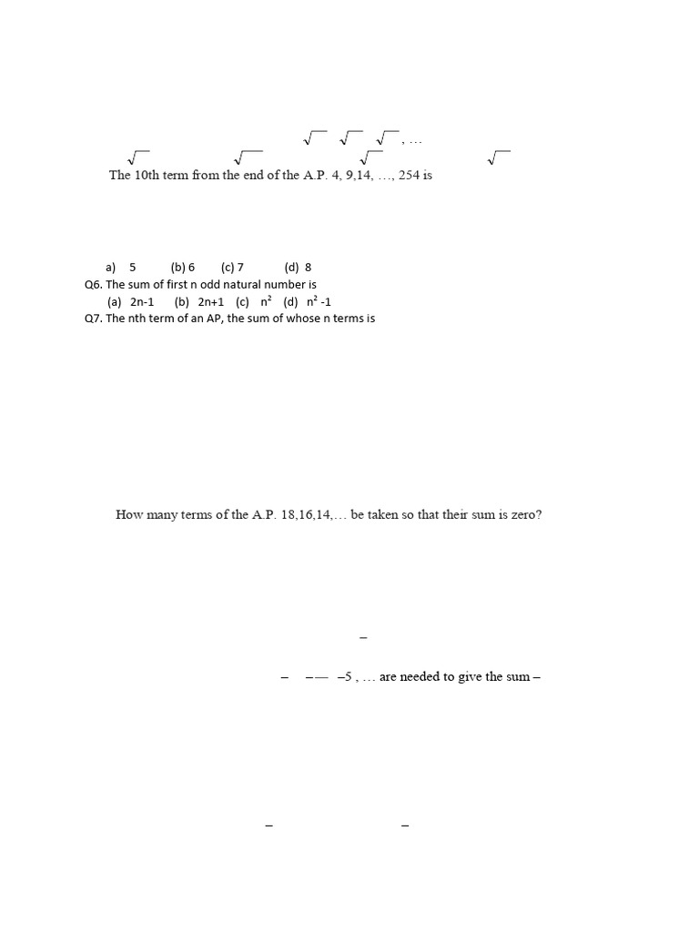 Arithmetic Progression Problems and Solutions | PDF | Shape ...