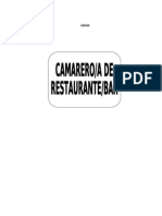 Manual Camarero de Restaurante Bar