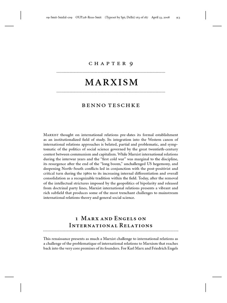 Marxism and International Relations Analysis | PDF | World Systems ...