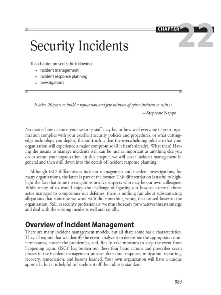Security Incident Management Guide | PDF | Computer Security | Security