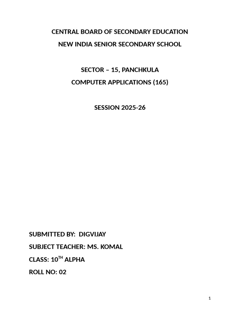 Class 10 Computer Applications Project | PDF | Malware | Computer Virus