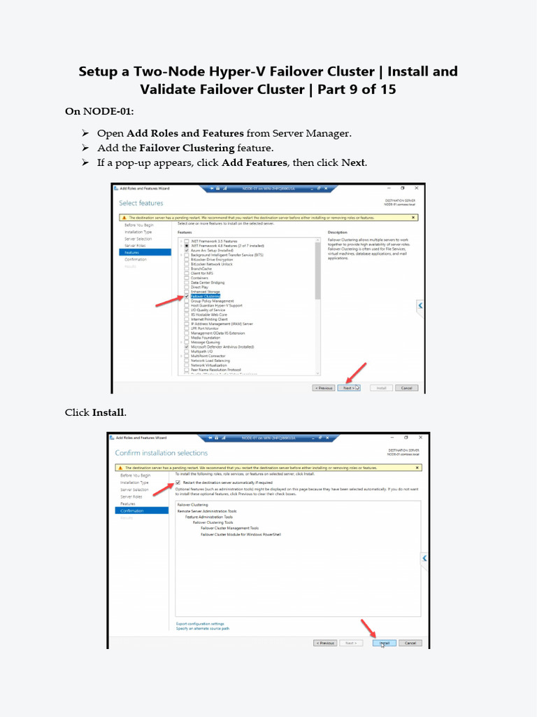 Install and Validate Failover Cluster | PDF