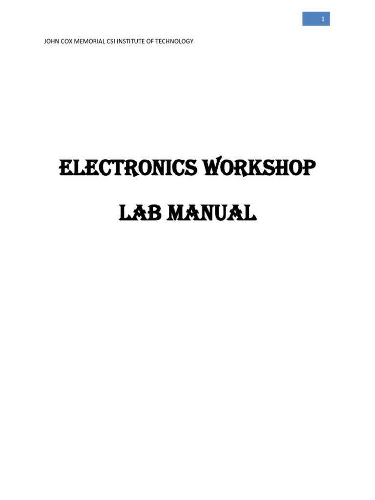 ESL130 Electronics Workshop Manual | PDF | Inductor | Relay