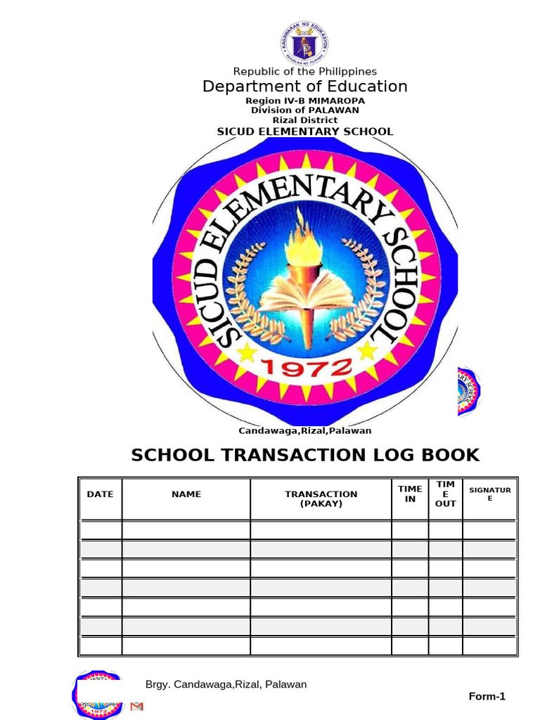 Sicud Elementary School Log Book | PDF | Public Administration | Public Law