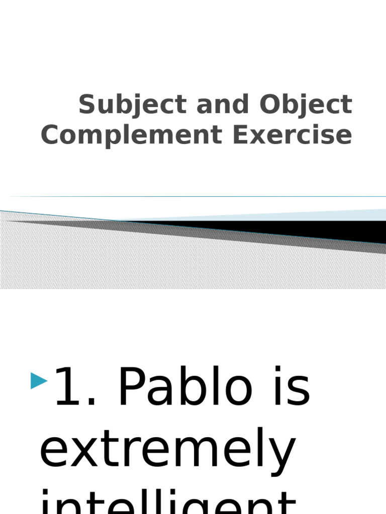 Subject and Object Complement Exercise | PDF