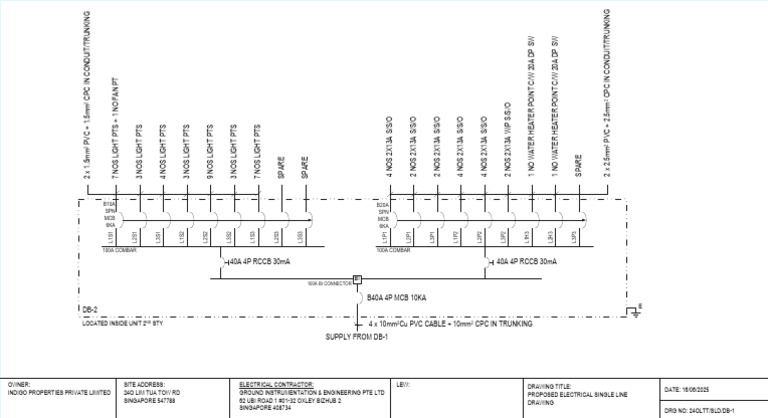 Proposed Electrical Single Line Drawing | PDF | Wire | Electrical ...