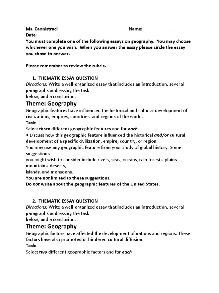Individuals thematic essay picture