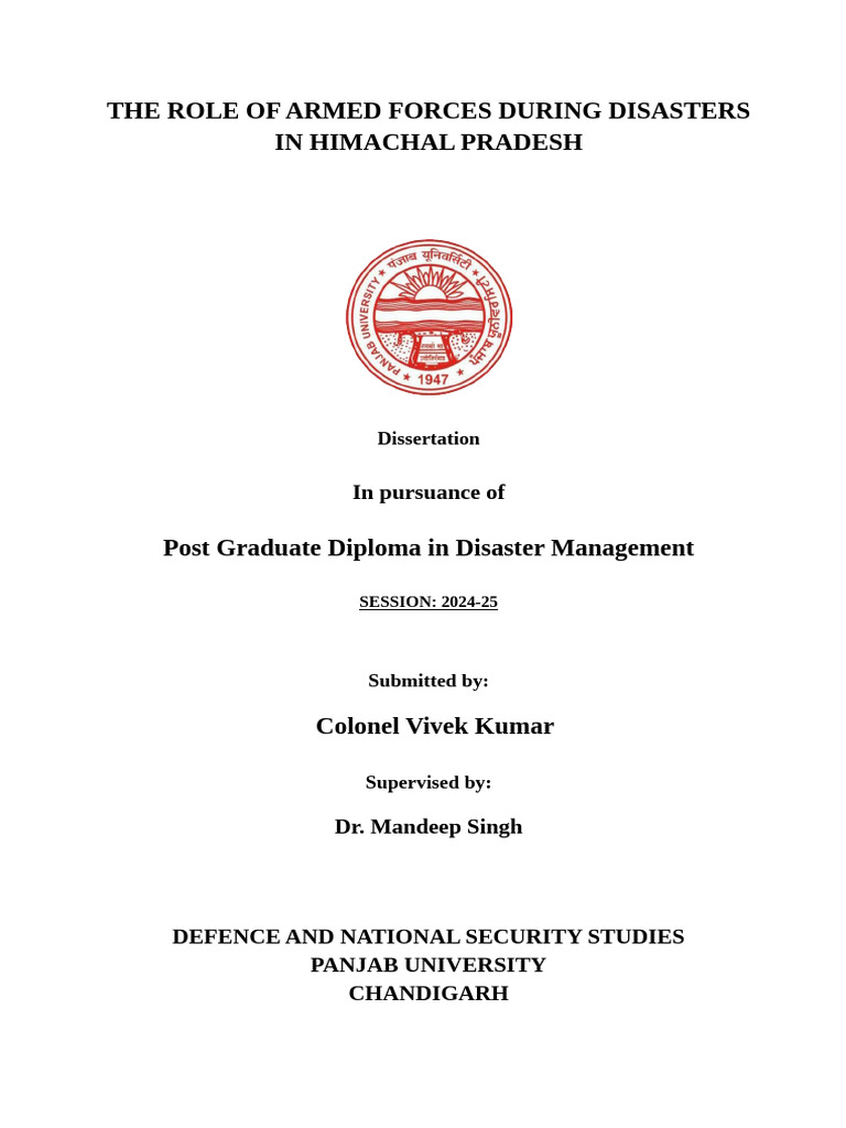 Armed Forces in Himachal Disasters | PDF