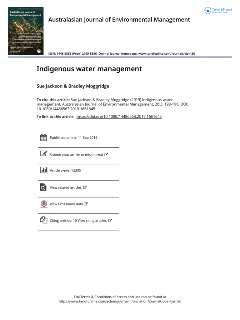 Indigenous Water Management Insights | PDF | Indigenous Australians ...