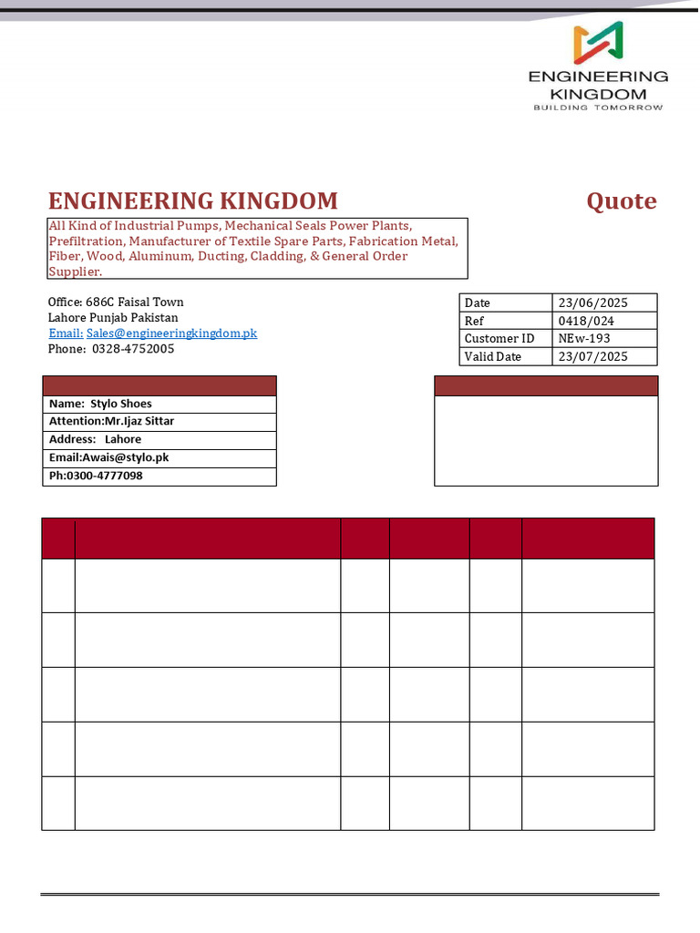 Fire Fighting System Quotation | PDF | Pipe (Fluid Conveyance ...