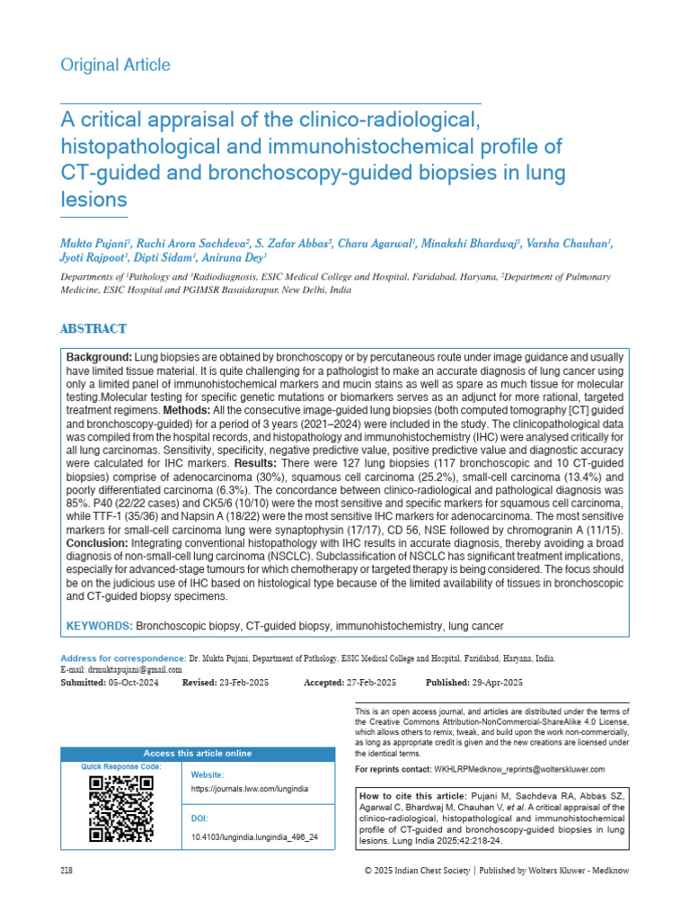 Lung Cancer Biopsy: IHC and Diagnosis Insights | PDF | Lung Cancer ...