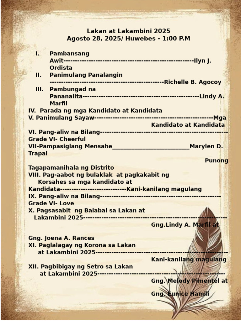 Programa Sa Buwan NG Wika | PDF
