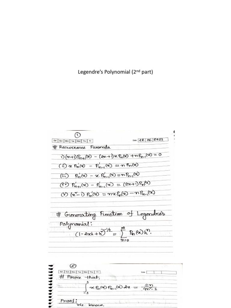 Legendre - S Polynomial (2nd Part) | PDF