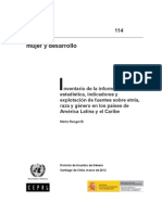 Inventario de la información estadística, indicadores y explotación de fuentes sobre etnia, raza y género en los países de América Latina y el Caribe