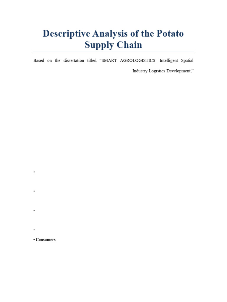 Potato Supply Chain Analysis in Central Java | PDF | Supply Chain ...