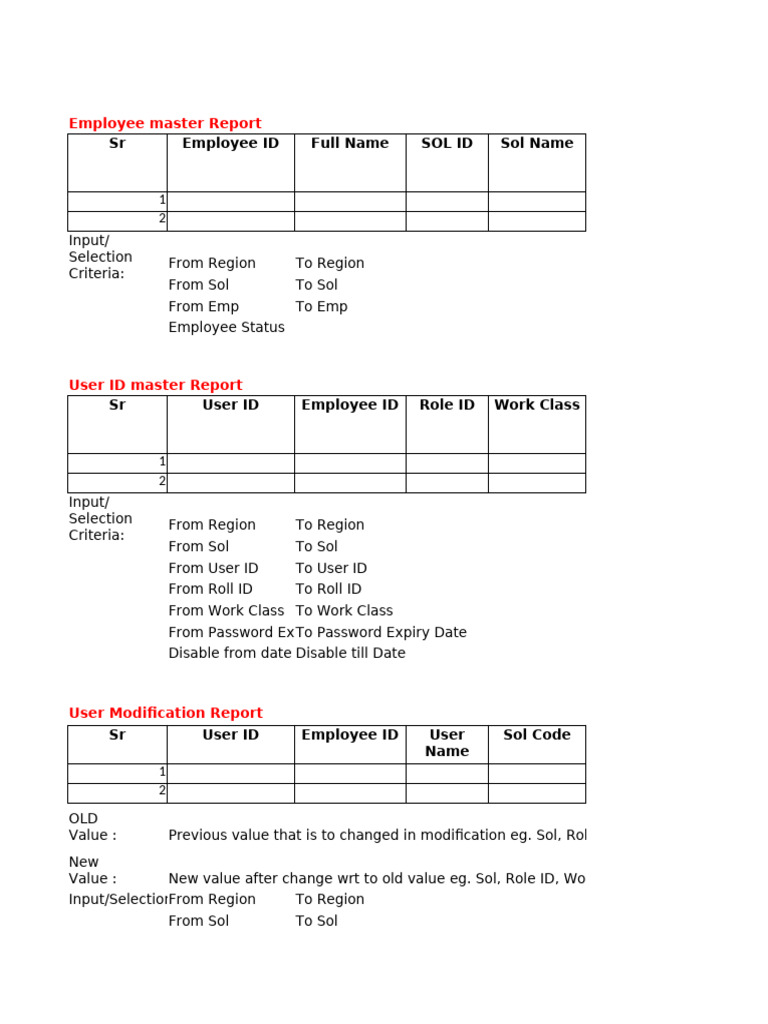 Employee and User Reports Overview | PDF | Computing | Financial Services