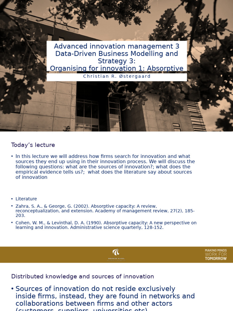 Sources of Innovation and Absorptive Capacity | PDF