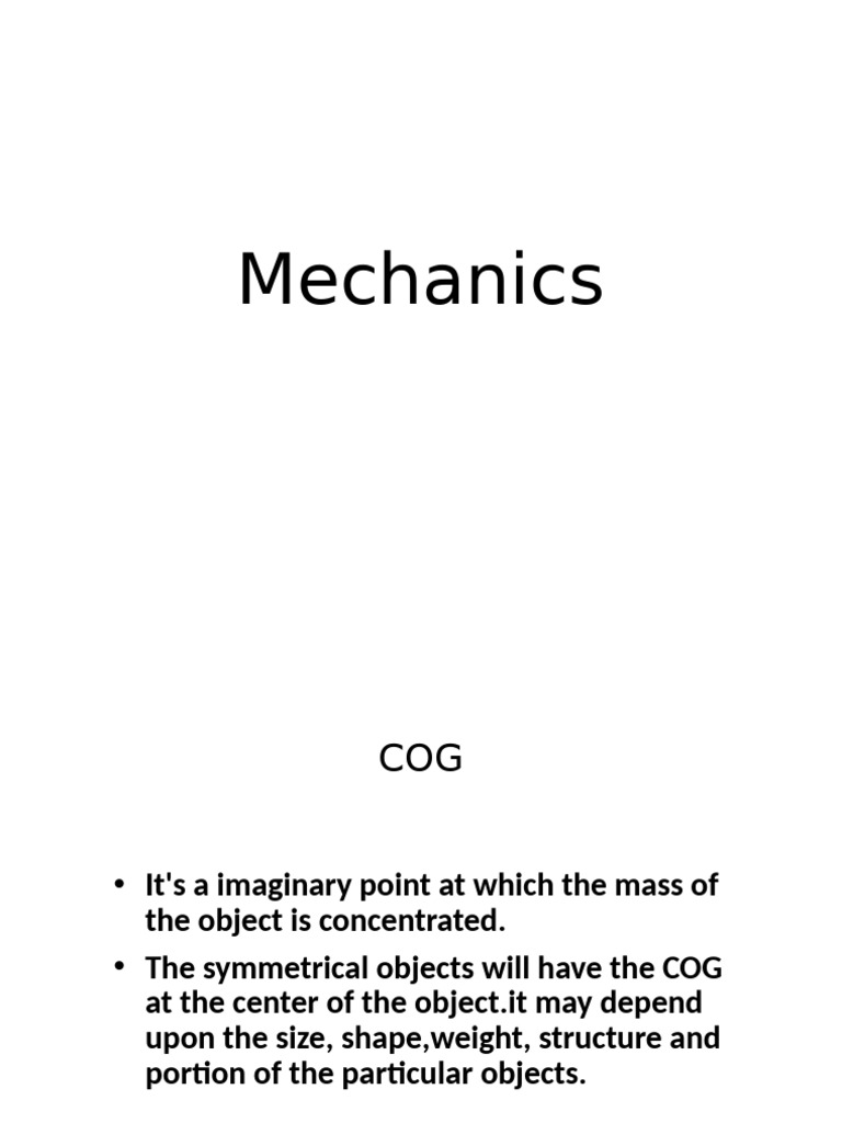 Understanding COG, BOS, and Levers in Mechanics | PDF | Pelvis ...