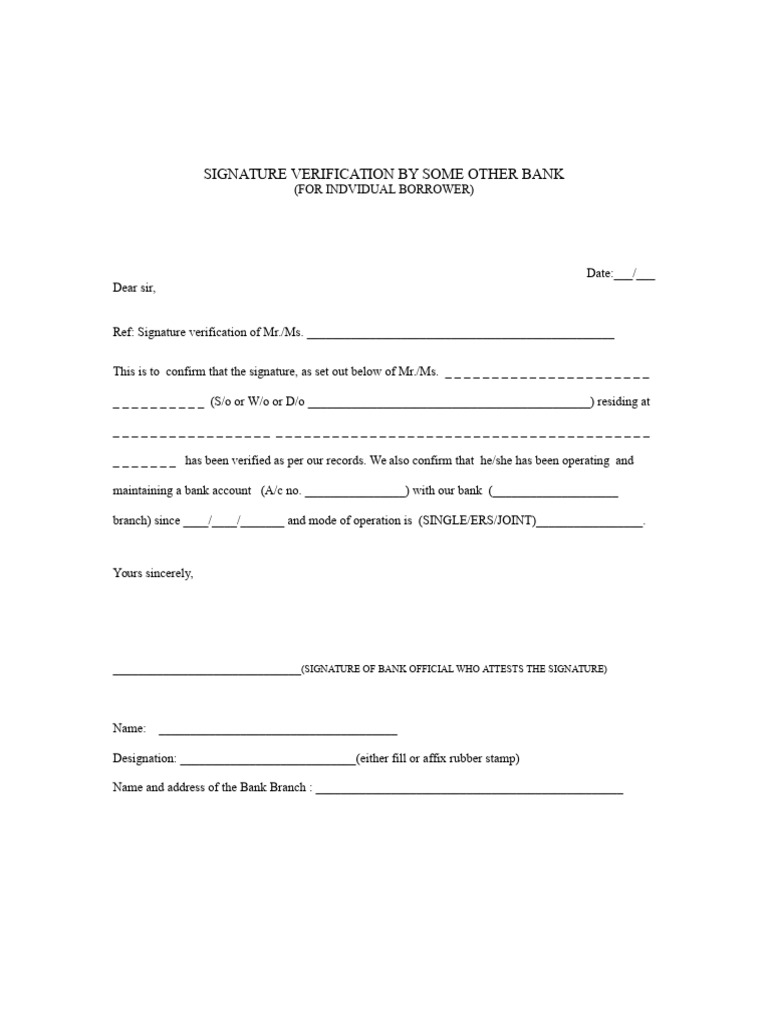 Signature Verification for Borrowers | PDF