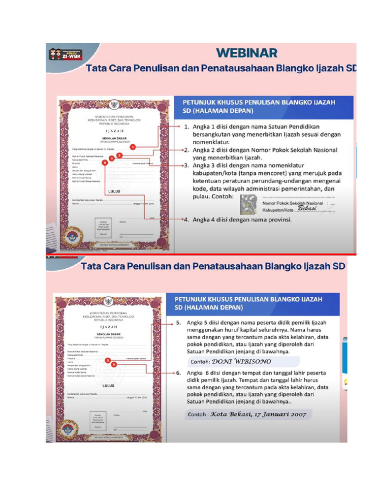 Teknis Penulisan Ijazah SDDD | PDF