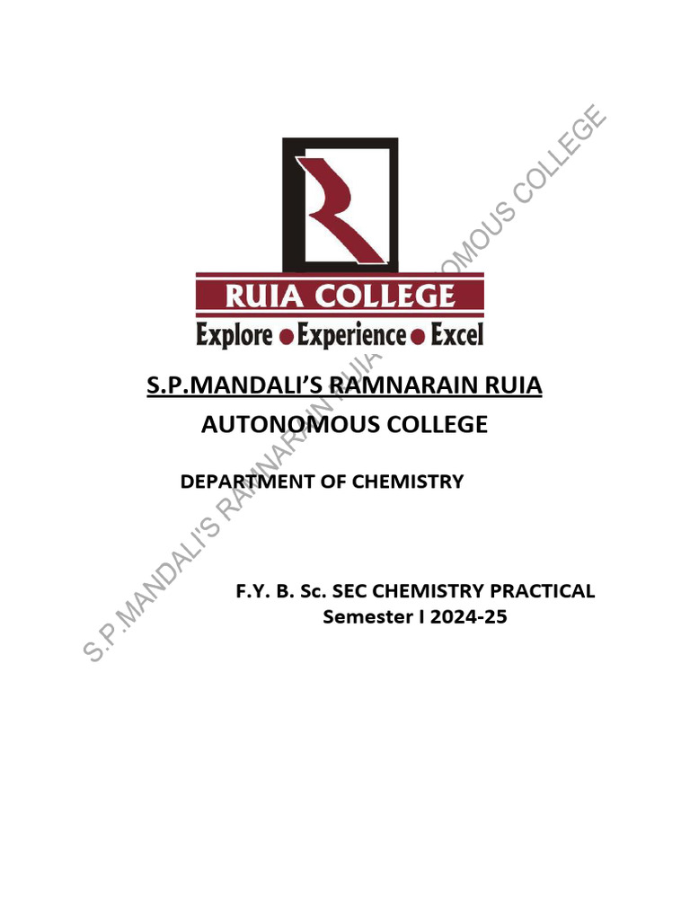 SEC Chemistry Practical Overview | PDF | Chemistry | Physical Sciences