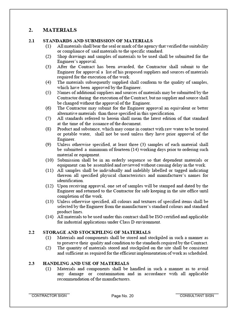 Materials Standards and Handling Guidelines | PDF | Materials