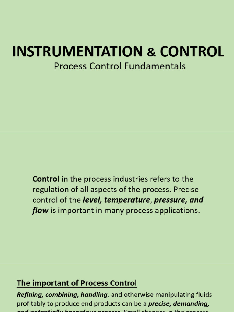 Lecture 1 Process Control Fundamentals Me 414 1st | PDF | Mechanical ...