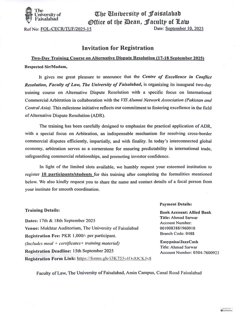 Invitation To Register-ADR Training | PDF