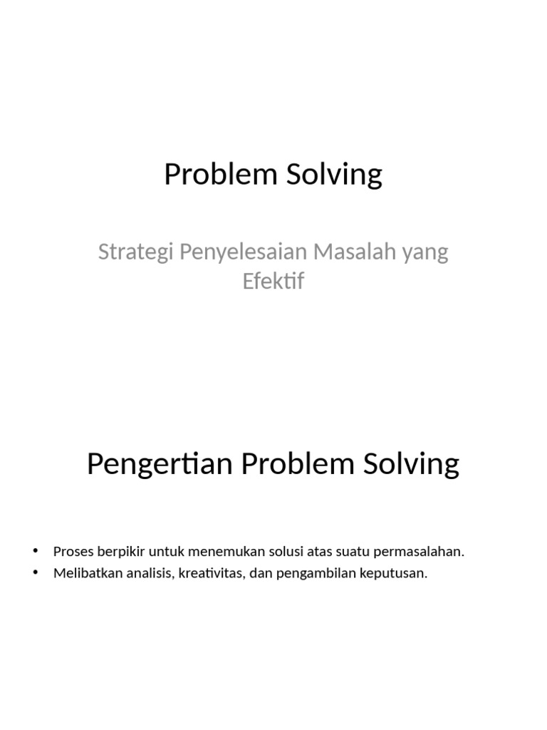 Problem Solving Tabel | PDF