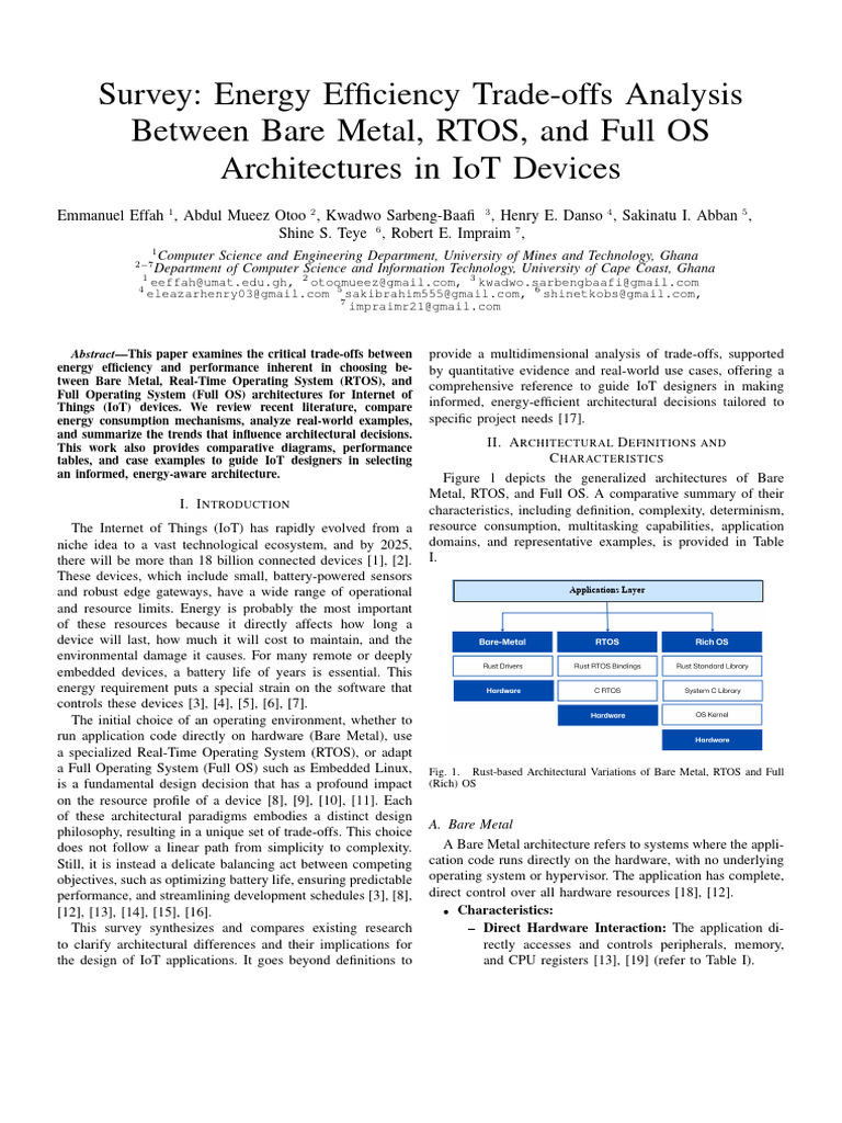 Energy Efficiency in IoT Architectures | PDF | Operating System ...