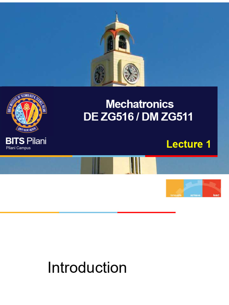 Lecture 1 Mechatronics S12526 | PDF | Embedded System | Mechatronics