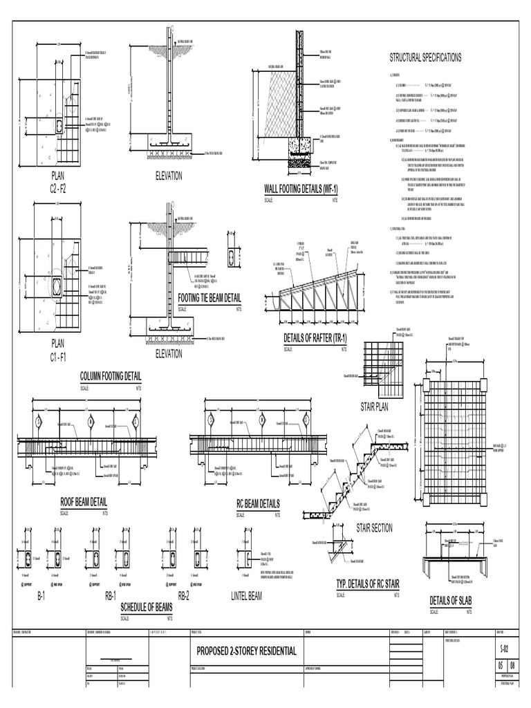 2-Storey Residential Structural Plan | PDF | Building Materials ...