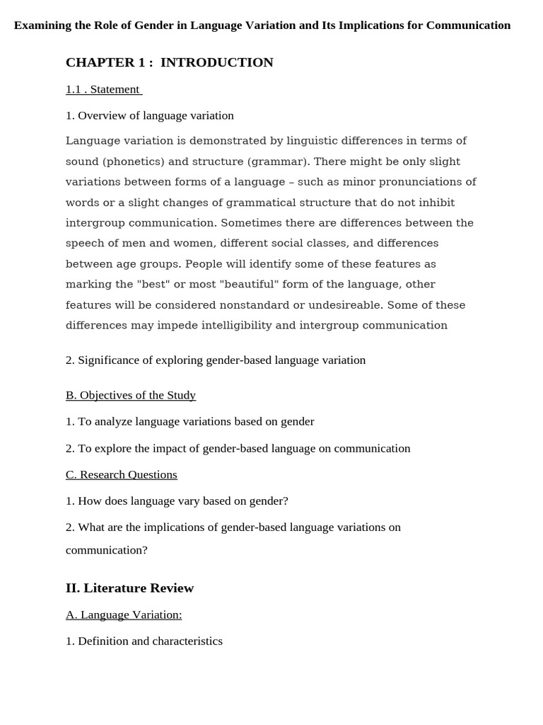Gender's Impact on Language Variation | PDF | Communication | Analysis