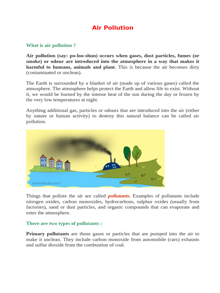Understanding Air Pollution for Kids | PDF | Air Pollution | Exhaust Gas