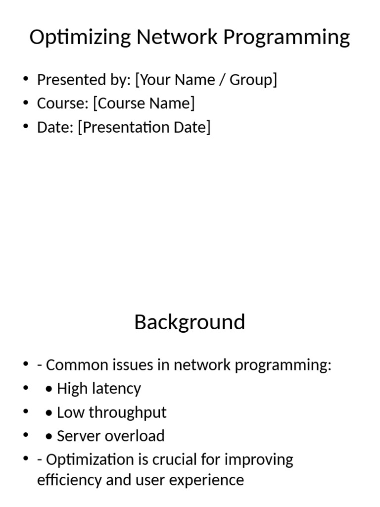 Network Programming Optimization Techniques | PDF