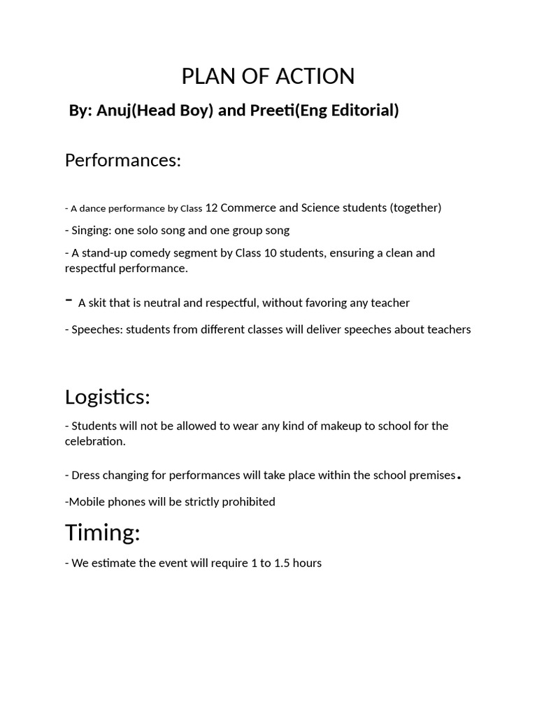 School Celebration Event Plan | PDF