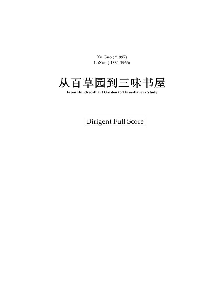 Dirigent Full Score: Xu Guo Composition | PDF | Musical Instruments ...