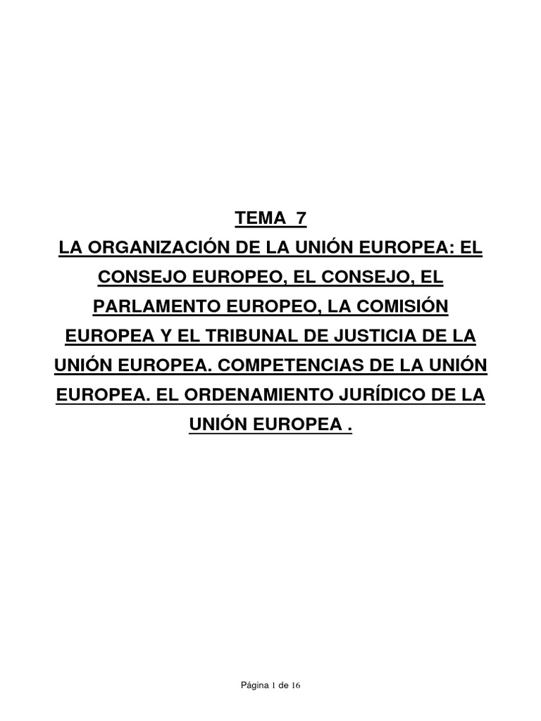 Estructura y Funciones de la UE | PDF | Parlamento Europeo | Política ...