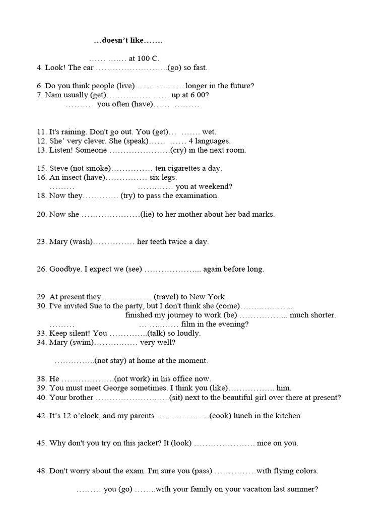Verb Form Exercises for Beginners | PDF | Chess Theory | Chess