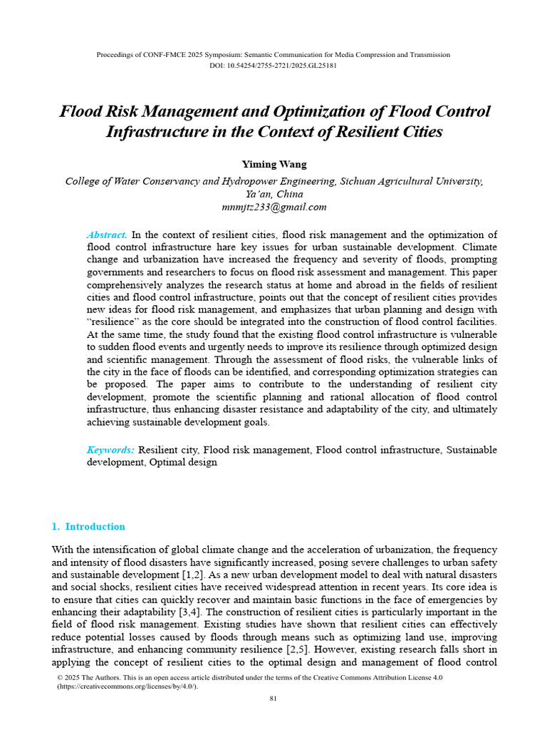 Flood Risk Management in Resilient Cities | PDF | Flood | Infrastructure
