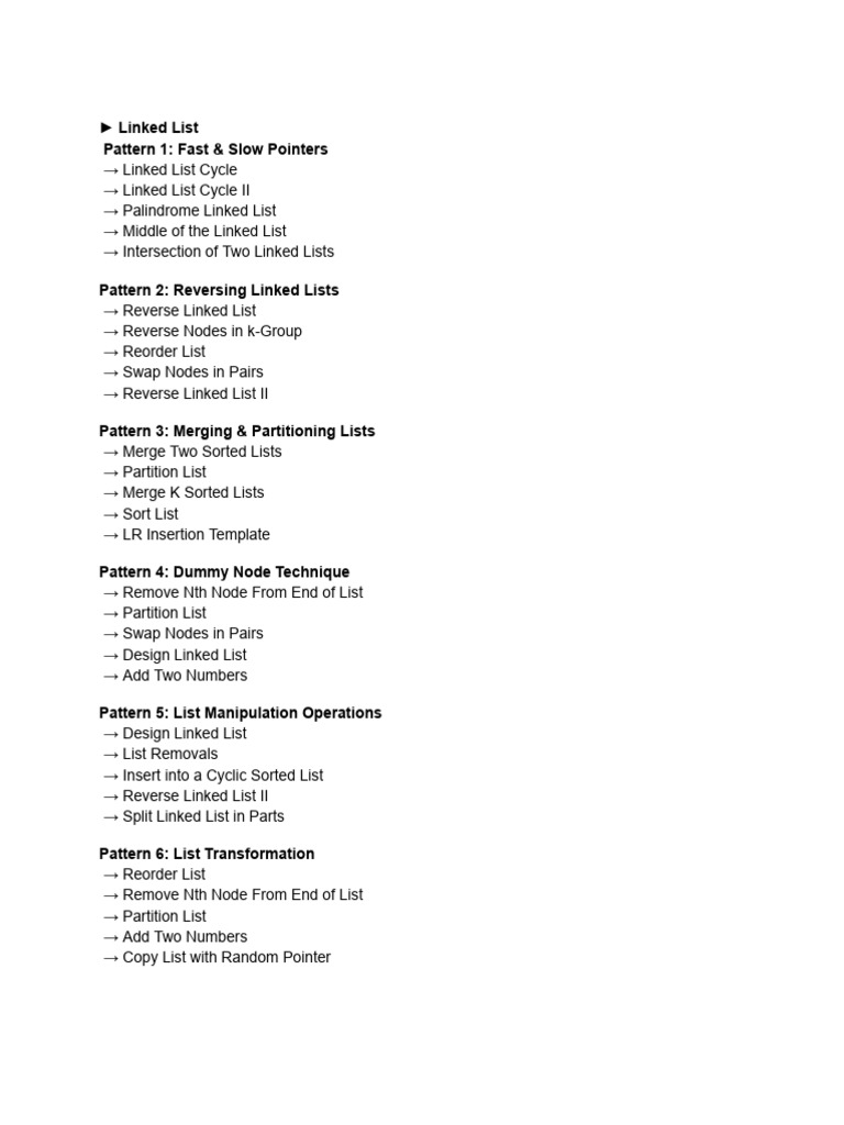 Linked List Patterns and Techniques | PDF