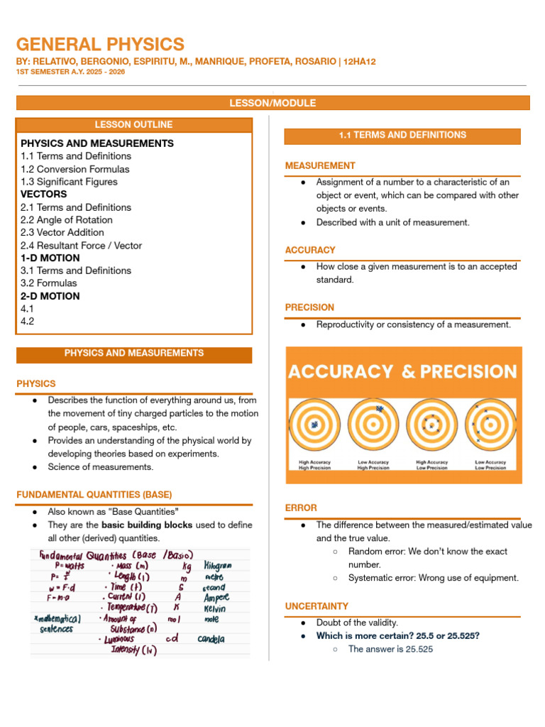 General Physics: Concepts and Measurements | PDF | Acceleration | Velocity
