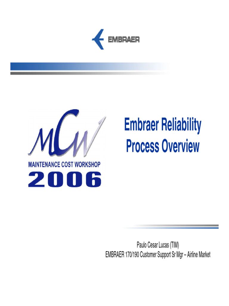EMBRAER 170/190 Fleet Reliability Report | PDF | Aviation
