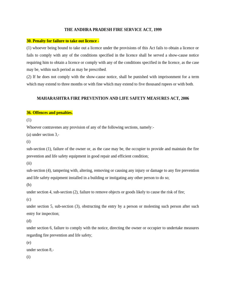 Fire Service Act Penalties Overview | PDF | Fine (Penalty) | Justice