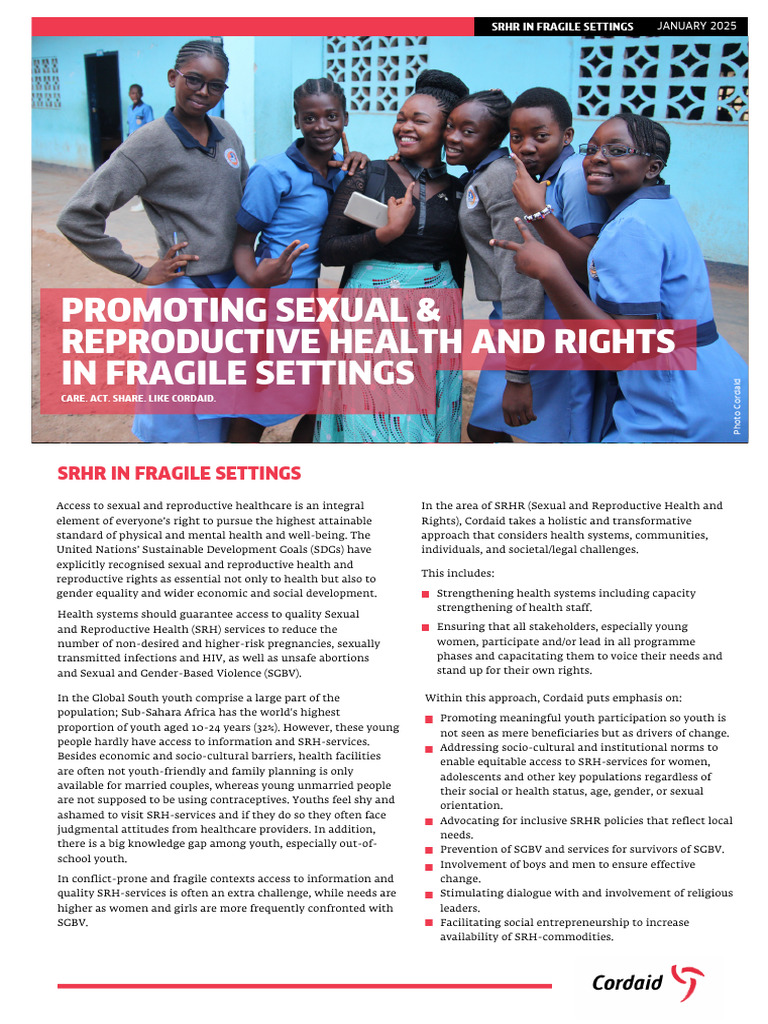 SRHR Capacity Statement for Fragile Settings | PDF | Reproductive ...