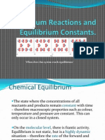 Equilibrium Reactions and Equilibrium Constants